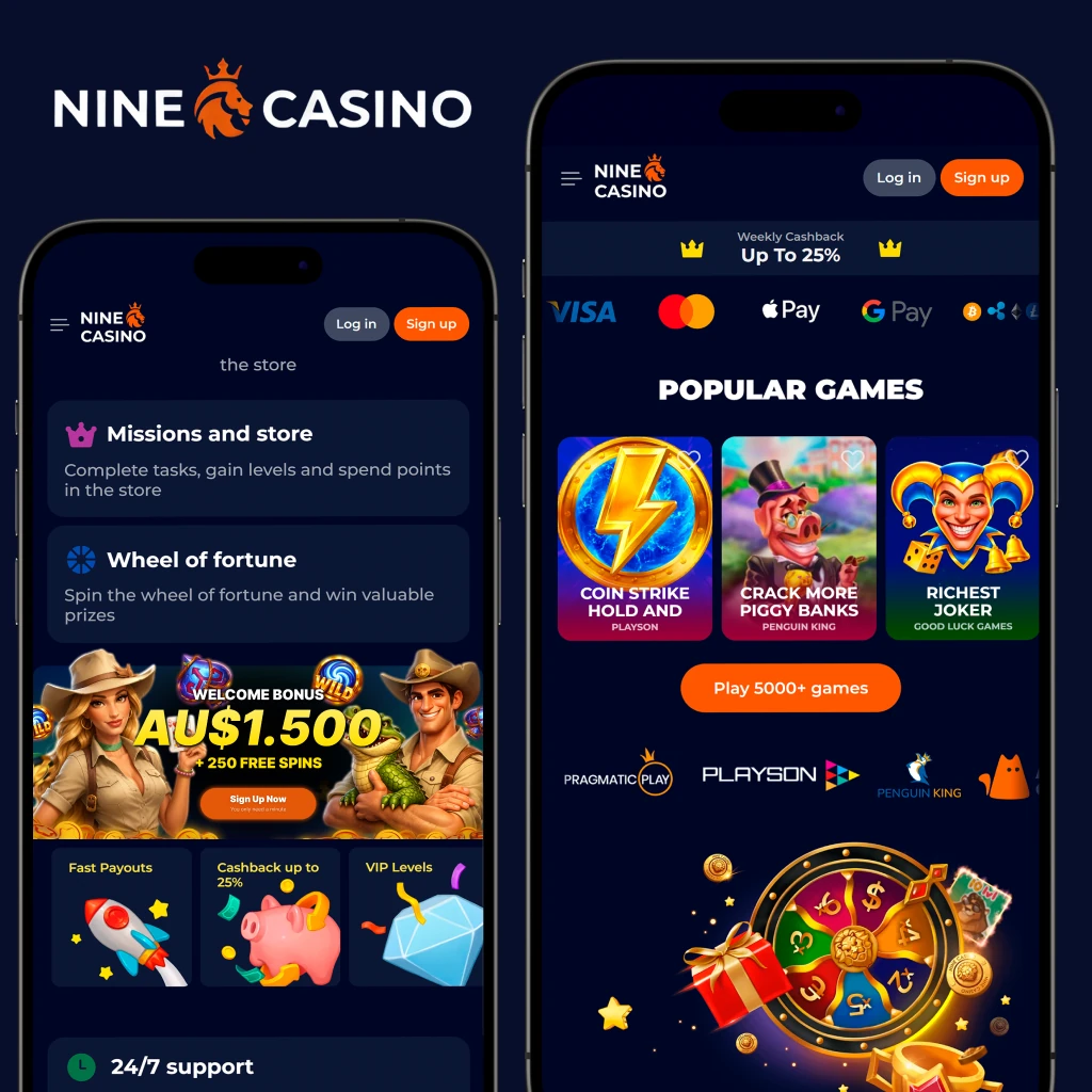 Nine Casino login and registration